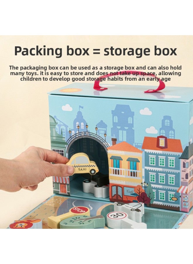 Wooden Theme Carton Set Gift Box. 7 Kindergarten Science And Education Toys Children's Zoo Educational Toys Stall-Color:KABI-Zoo Theme Carton - Image 5